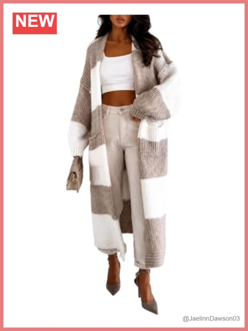 Chunky Knit Open Front Oversized Long Cardigan with Pockets